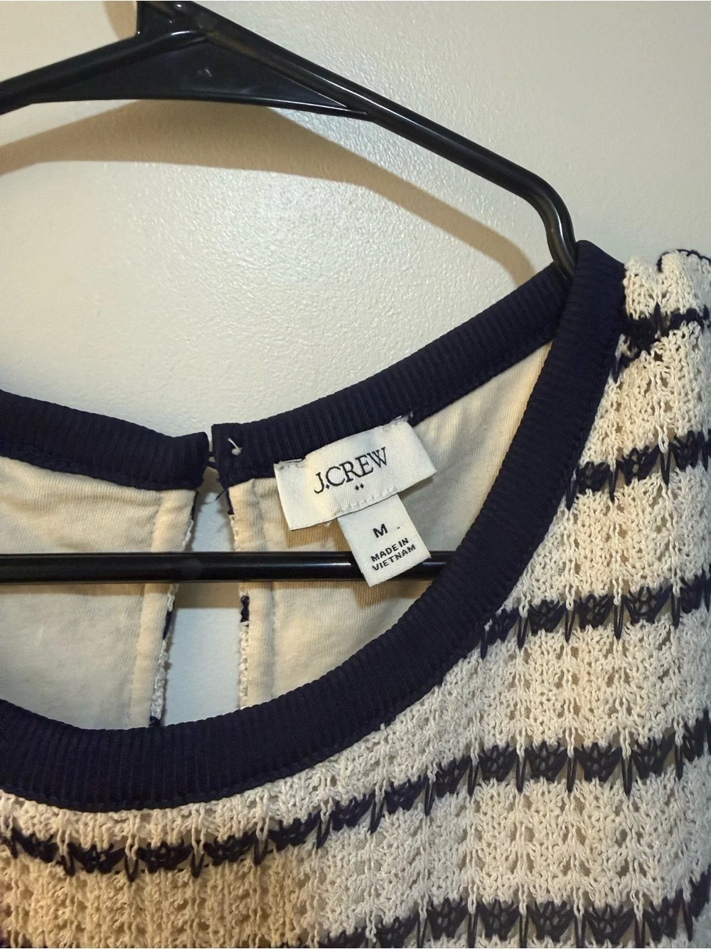 J. Crew Navy & White Striped Sleeveless Knit Dress